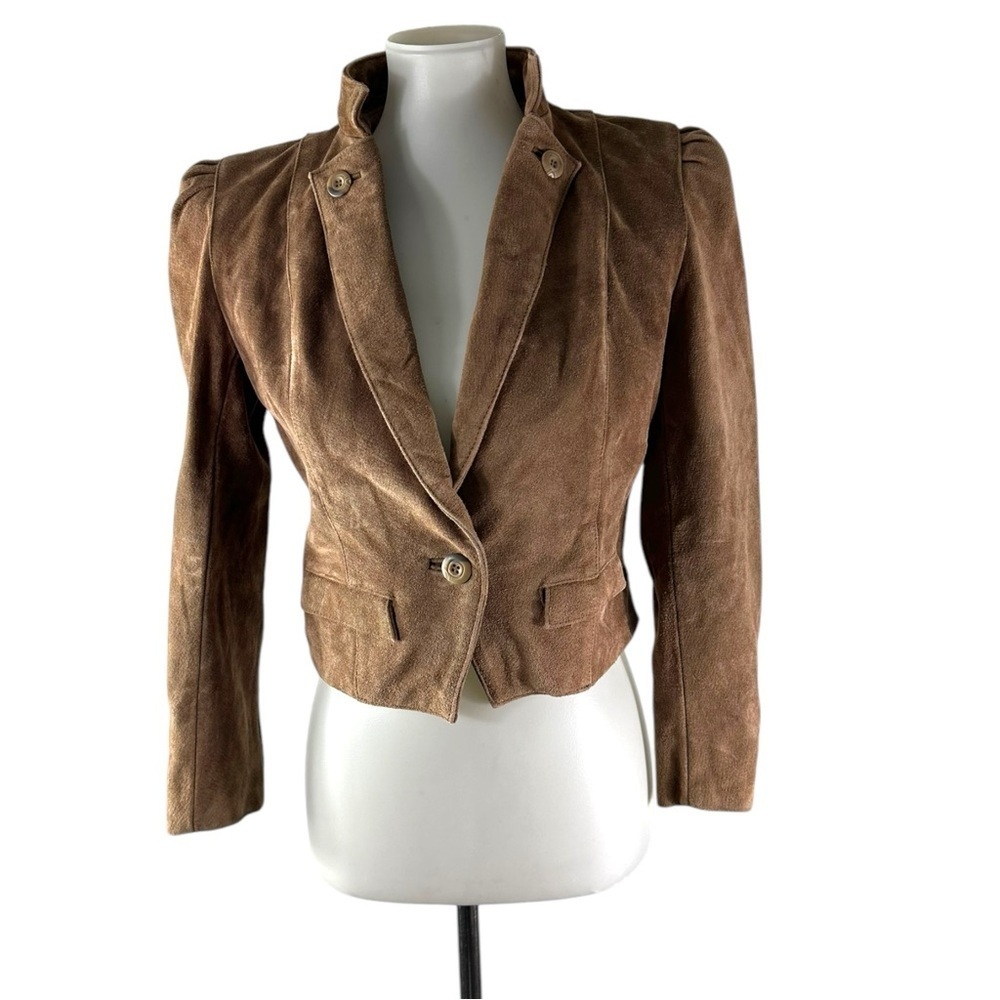 Wilson Leather Vintage Cropped Suede Tan Jacket